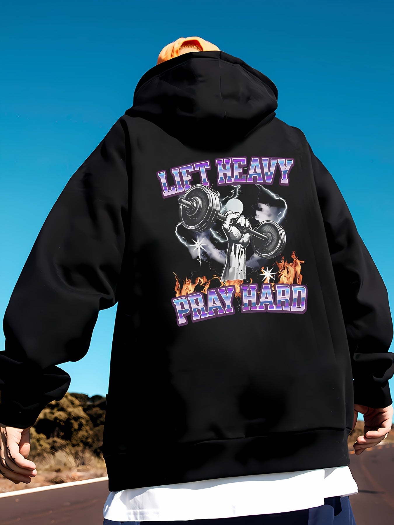 Lift Heavy Pray Hard, Men's Hooded Sweater Loose Cotton Blended Hooded Sweater With Pocket Coat Autumn And Winter Clothes Suitable For Autumn And Winter Wear Sports Clothes, Suitable For Holiday Gifts, Gifts Are Preferred Lift Heavy Pray Hard, Men's Hooded Sweater Loose Cotton Blended Hooded Sweater With Pocket Coat Autumn And Winter Clothes Suitable For Autumn And Winter Wear Sports Clothes, Suitable For Holiday Gifts, Gifts Are Preferred